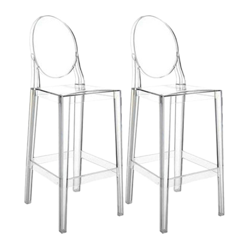 26-inch Height Barstool Modern Indoor Transparent Plastic Bar Stool