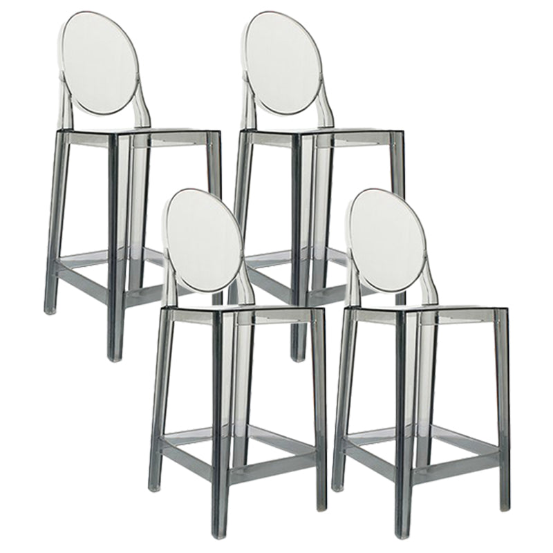 26-inch Height Barstool Modern Indoor Transparent Plastic Bar Stool