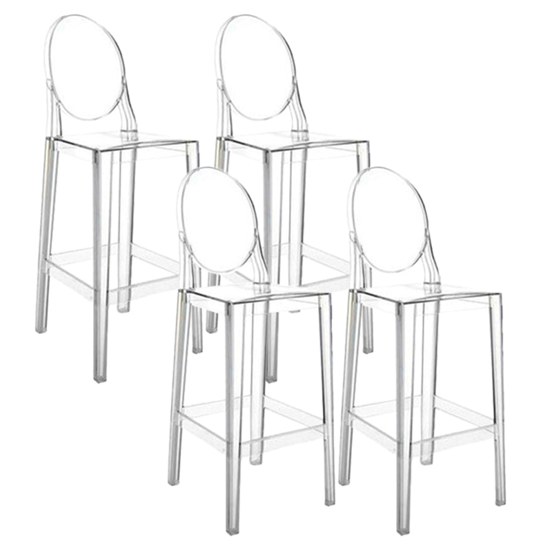 26-inch Height Barstool Modern Indoor Transparent Plastic Bar Stool