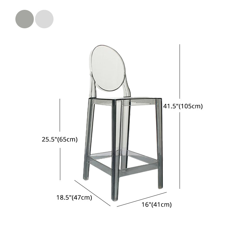 26-inch Height Barstool Modern Indoor Transparent Plastic Bar Stool