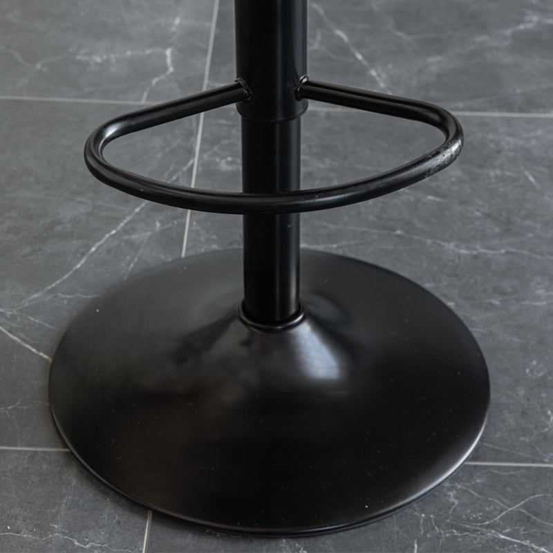 1 Pcs Scandinavian Adjustable Height Counter Stools Leather Iron Bar Stools with Footrest