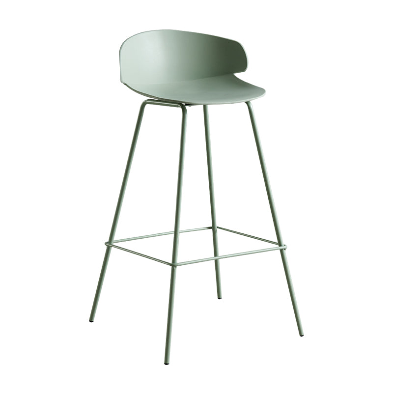 Scandinavian Plastic Metal Counter Stools Low Back Indoor Bar Stools with 4 Legs