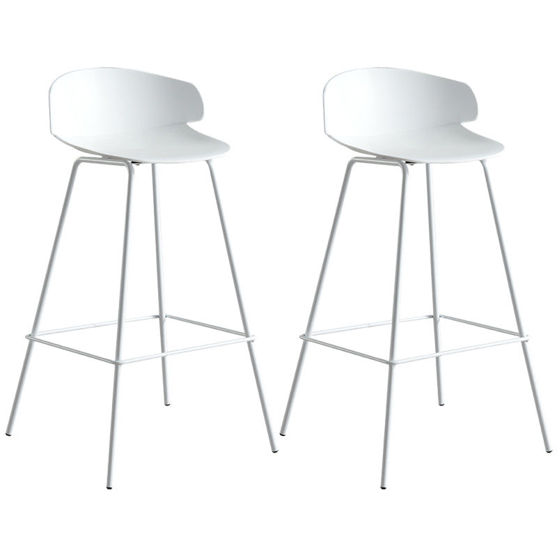 Scandinavian Plastic Metal Counter Stools Low Back Indoor Bar Stools with 4 Legs