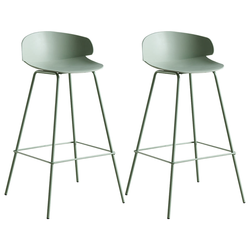 Scandinavian Plastic Metal Counter Stools Low Back Indoor Bar Stools with 4 Legs