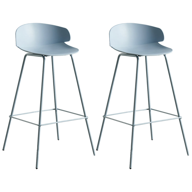 Scandinavian Plastic Metal Counter Stools Low Back Indoor Bar Stools with 4 Legs
