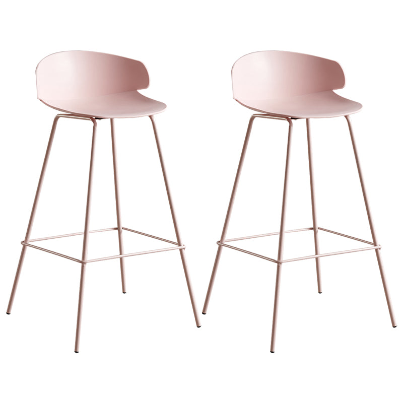 Scandinavian Plastic Metal Counter Stools Low Back Indoor Bar Stools with 4 Legs