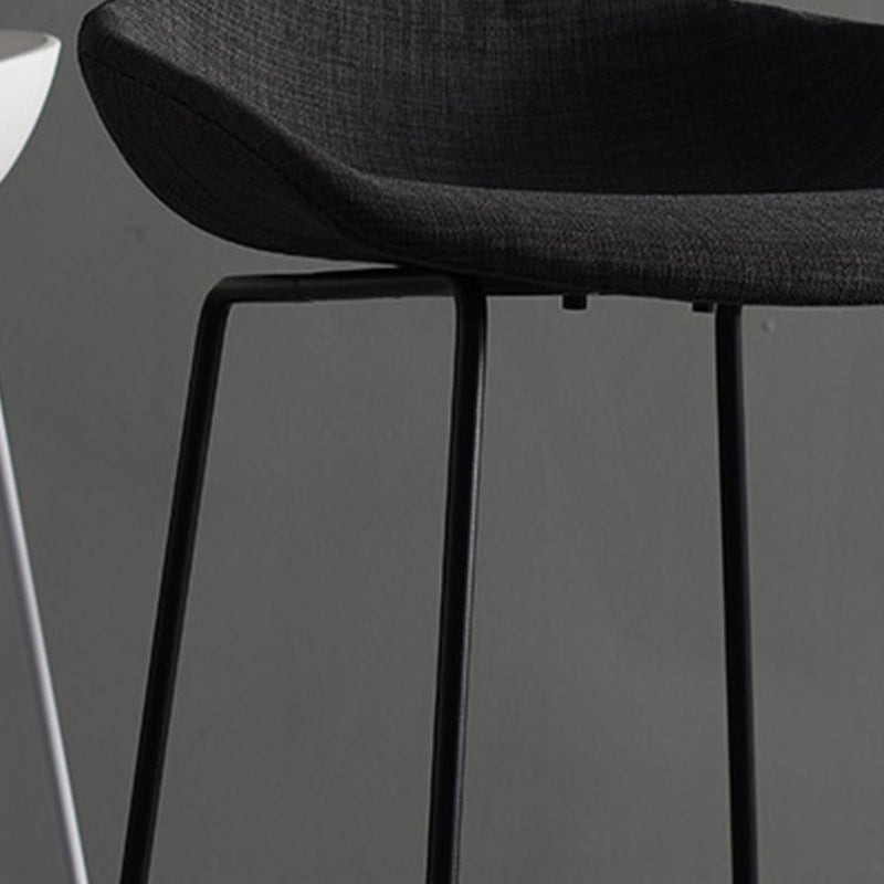 Tabourets de comptoir scandinaves en plastique et acier, sans dossier, avec siège baquet (Ensemble de 2)