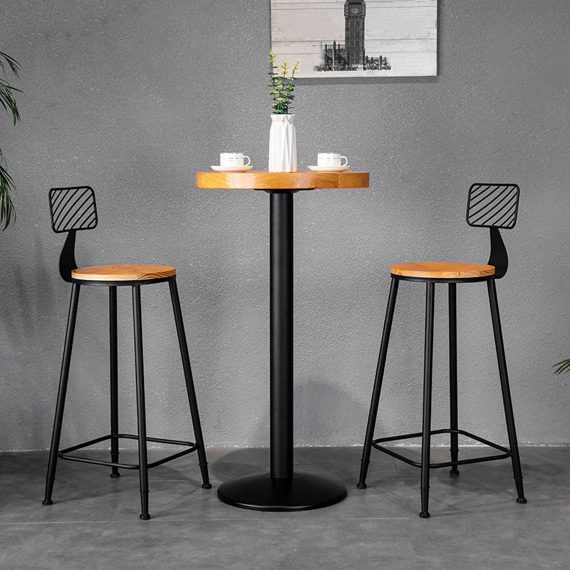 Industrial Style Barstool Metal and Wood Bar Stool for Dining Room 1 Pcs