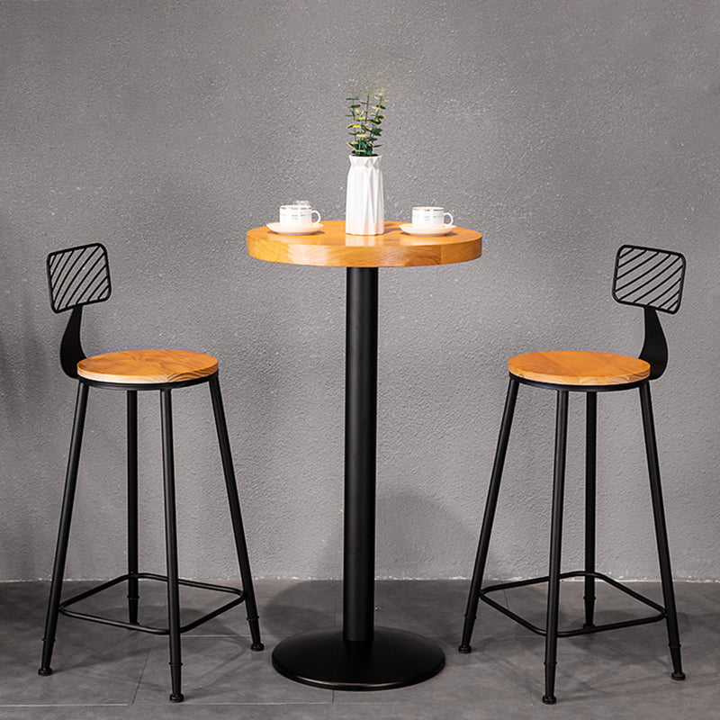 Industrial Style Barstool Metal and Wood Bar Stool for Dining Room 1 Pcs