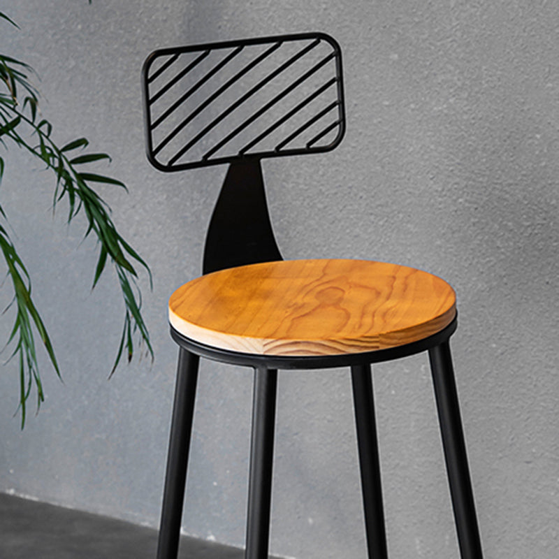 Industrial Style Barstool Metal and Wood Bar Stool for Dining Room 1 Pcs