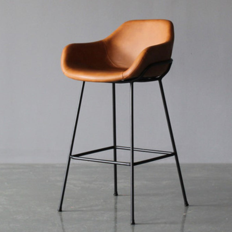 Living Room Counter Stool Leather Bucket Seat Nordic Stool 1 Piece