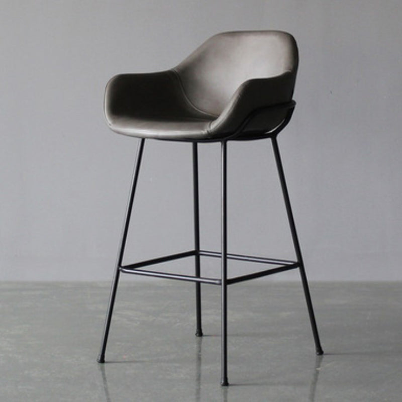 Living Room Counter Stool Leather Bucket Seat Nordic Stool 1 Piece