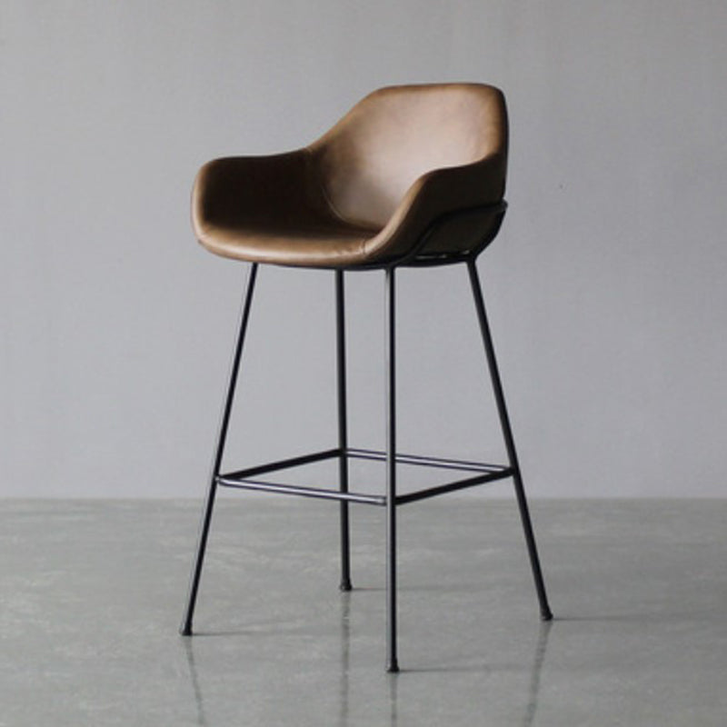 Living Room Counter Stool Leather Bucket Seat Nordic Stool 1 Piece