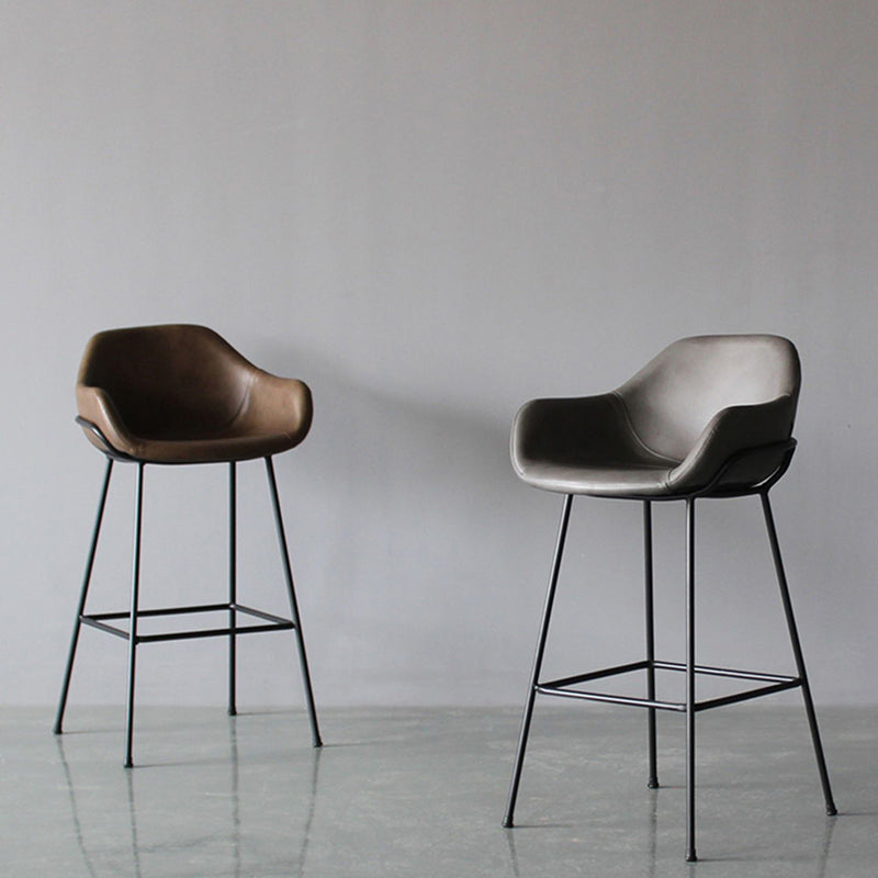 Living Room Counter Stool Leather Bucket Seat Nordic Stool 1 Piece