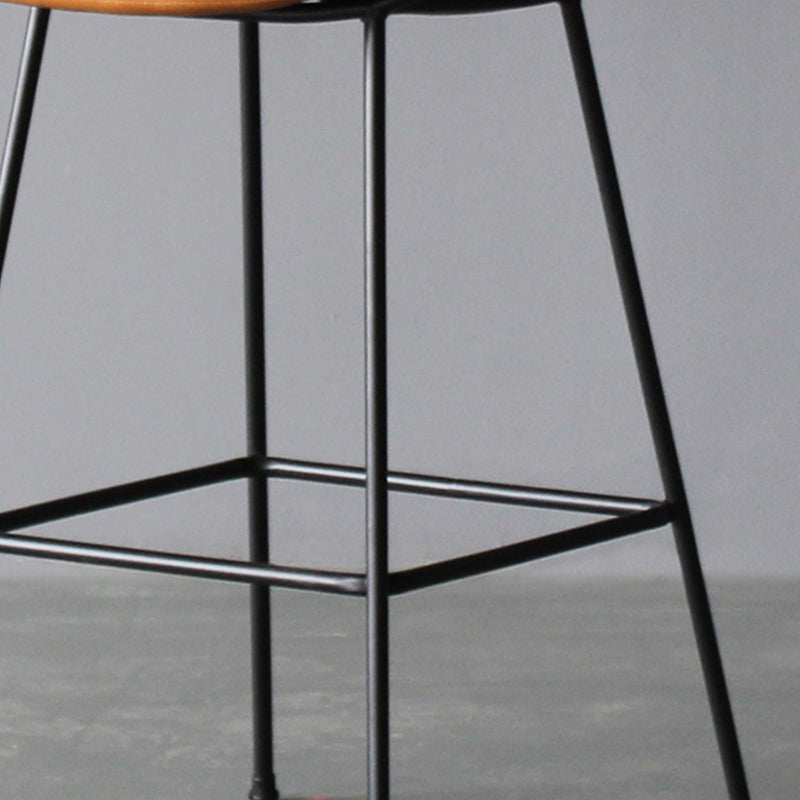 Living Room Counter Stool Leather Bucket Seat Nordic Stool 1 Piece