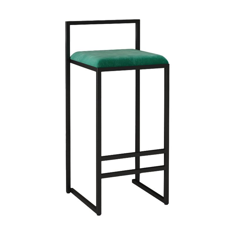 Taburete de bar tapizado en terciopelo de estilo nórdico, taburete de bar con base de trineo