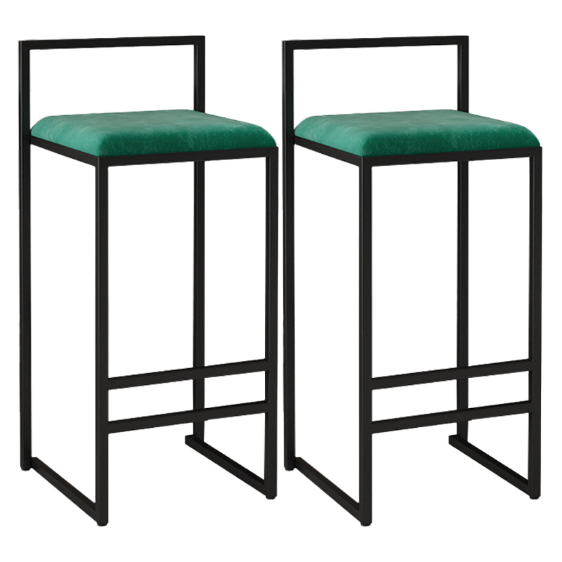 Taburete de bar tapizado en terciopelo de estilo nórdico, taburete de bar con base de trineo