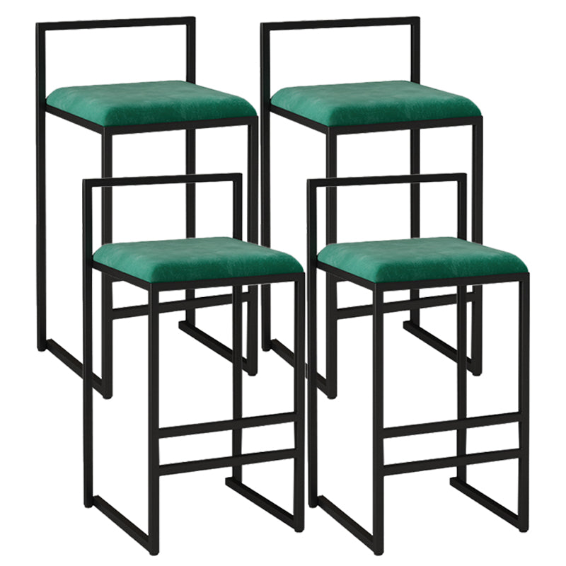 Taburete de bar tapizado en terciopelo de estilo nórdico, taburete de bar con base de trineo