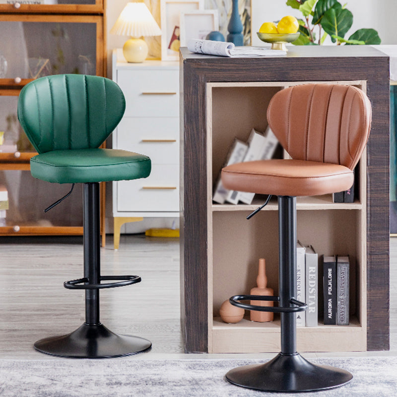 Restaurant Nordic Leather Bar Stool Modern Adjustable Height Stool