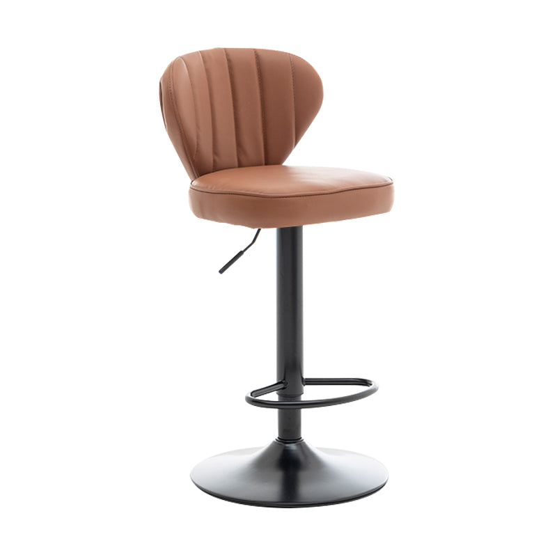 Restaurant Nordic Leather Bar Stool Modern Adjustable Height Stool