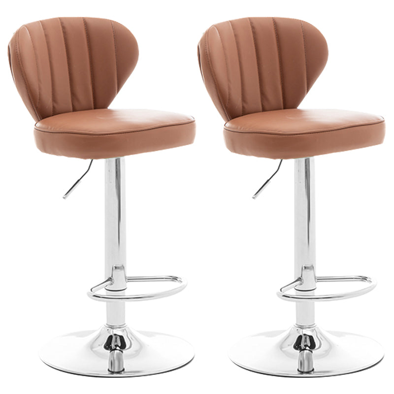 Restaurant Nordic Leather Bar Stool Modern Adjustable Height Stool
