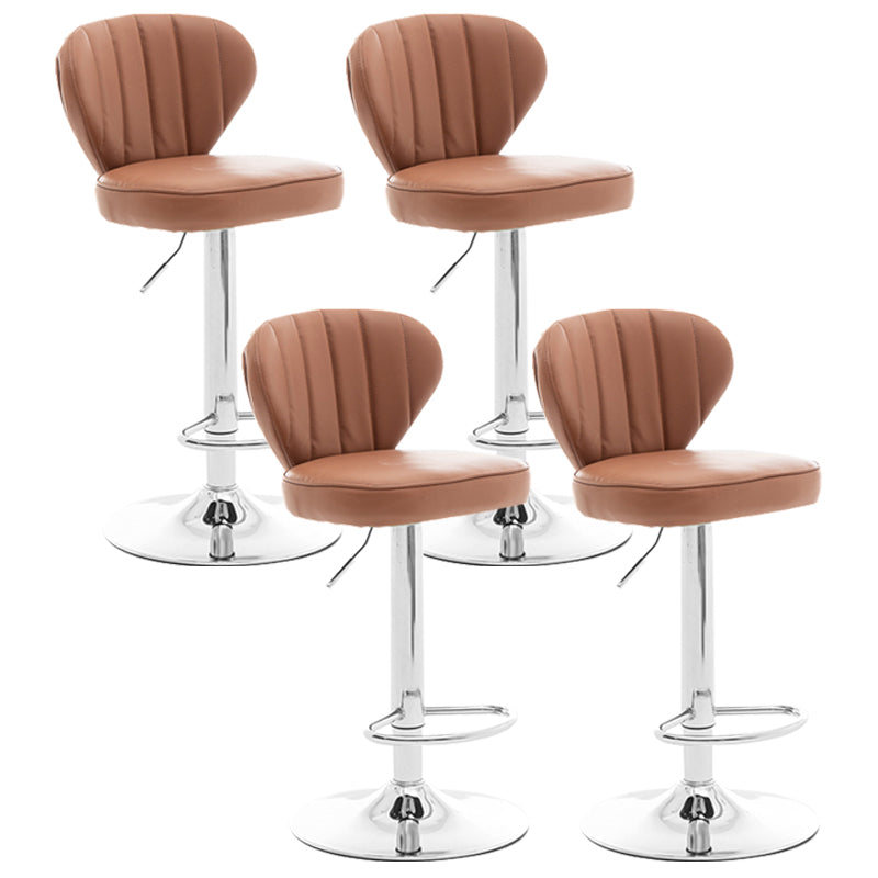 Restaurant Nordic Leather Bar Stool Modern Adjustable Height Stool