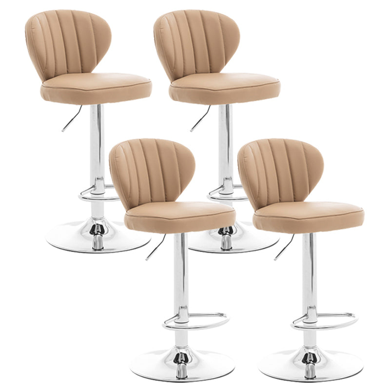 Restaurant Nordic Leather Bar Stool Modern Adjustable Height Stool