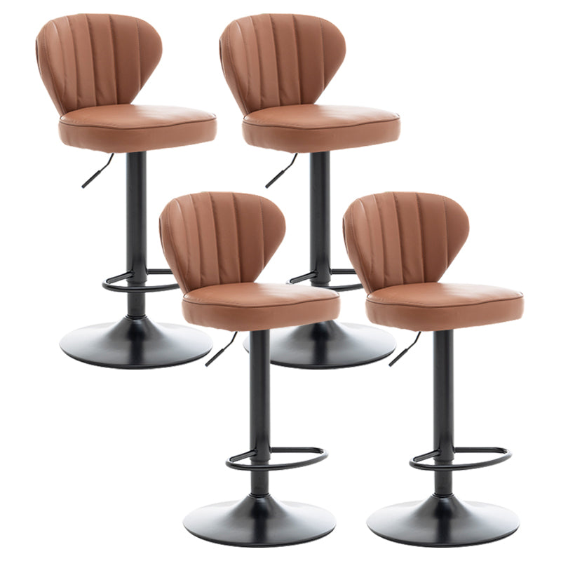 Restaurant Nordic Leather Bar Stool Modern Adjustable Height Stool