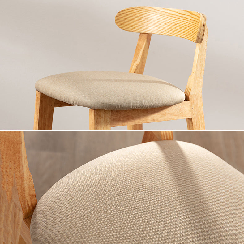 Modern Armless Counter Stool Wood Household Bar Stool with Pedal and Cushion