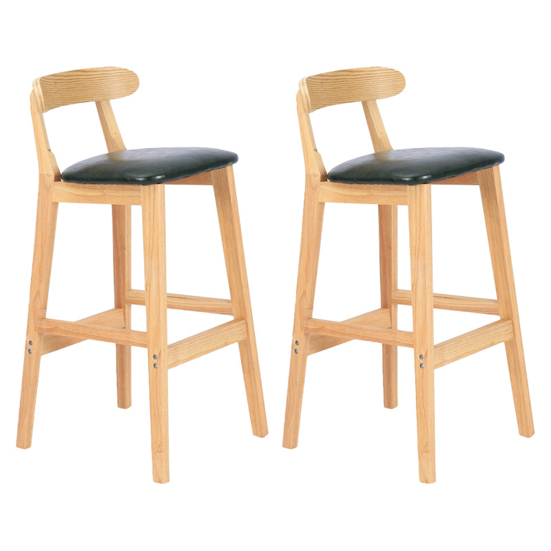 Modern Armless Counter Stool Wood Household Bar Stool with Pedal and Cushion