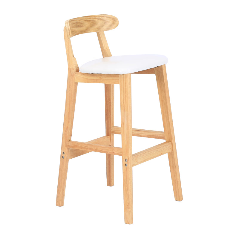 Modern Armless Counter Stool Wood Household Bar Stool with Pedal and Cushion