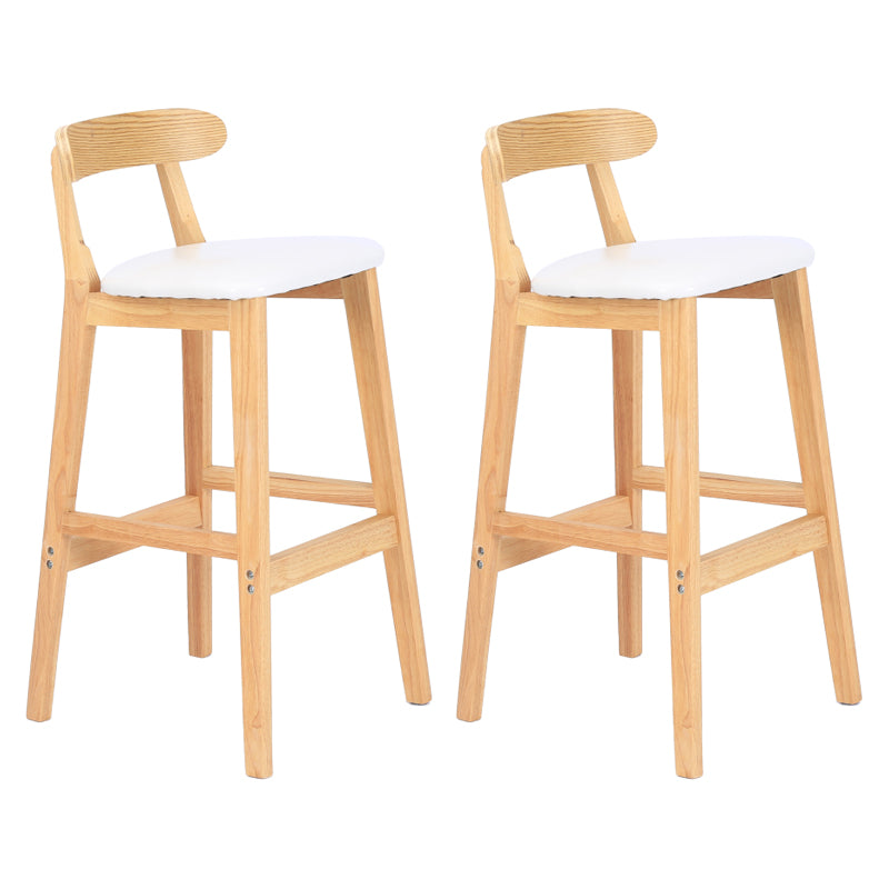 Modern Armless Counter Stool Wood Household Bar Stool with Pedal and Cushion