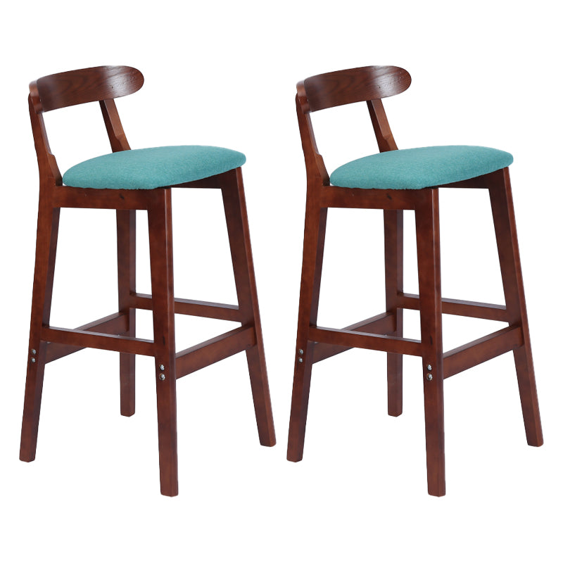 Modern Armless Counter Stool Wood Household Bar Stool with Pedal and Cushion