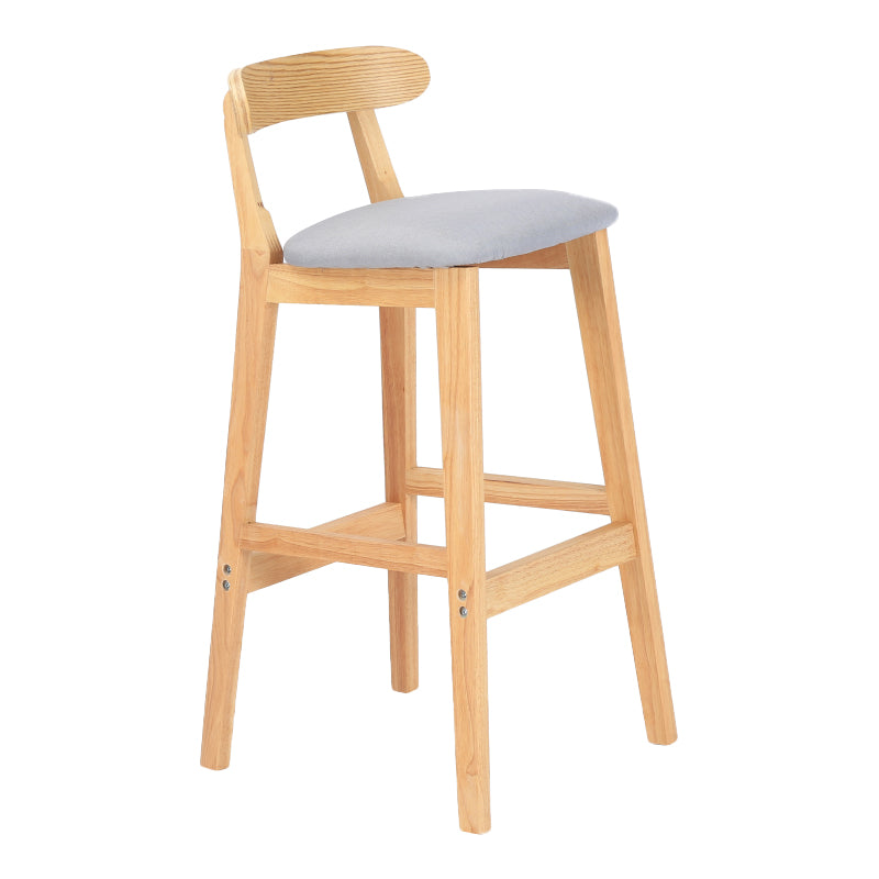 Modern Armless Counter Stool Wood Household Bar Stool with Pedal and Cushion