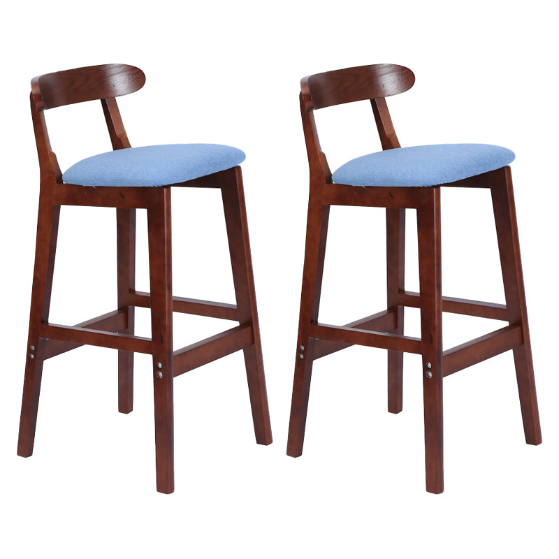 Modern Armless Counter Stool Wood Household Bar Stool with Pedal and Cushion