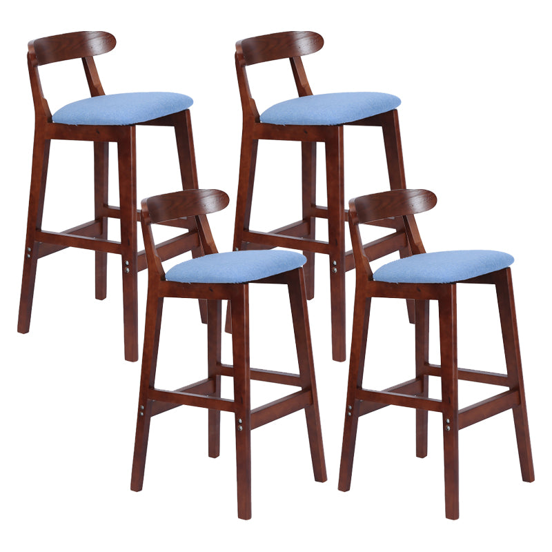 Modern Armless Counter Stool Wood Household Bar Stool with Pedal and Cushion