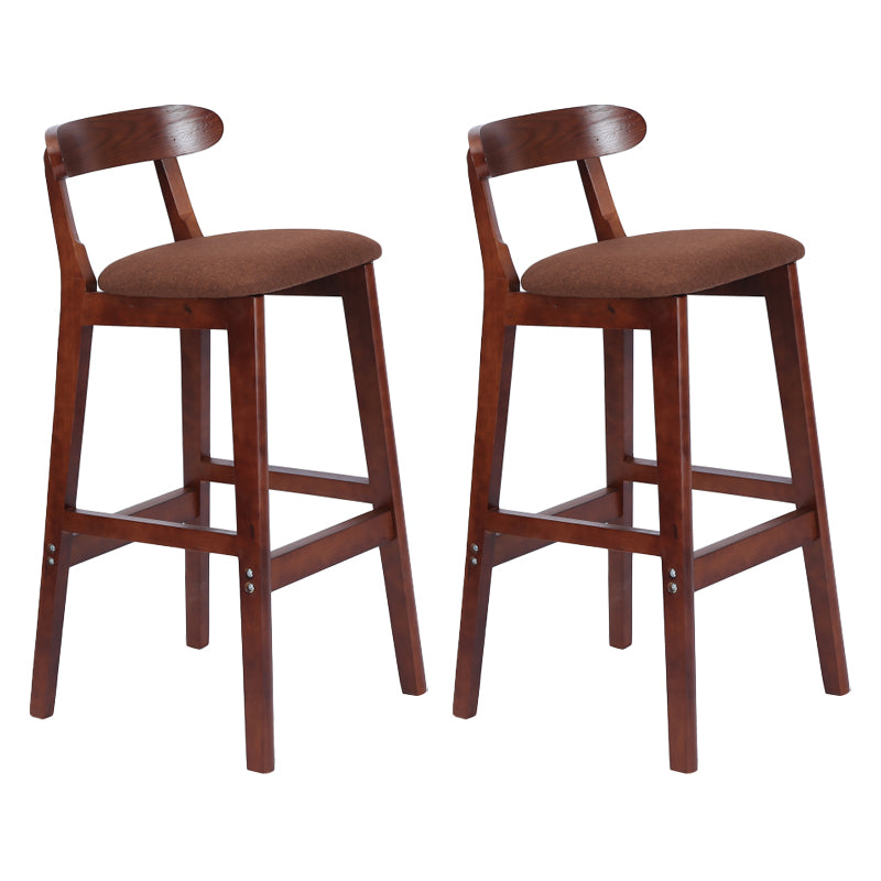 Modern Armless Counter Stool Wood Household Bar Stool with Pedal and Cushion