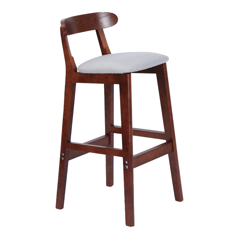 Modern Armless Counter Stool Wood Household Bar Stool with Pedal and Cushion