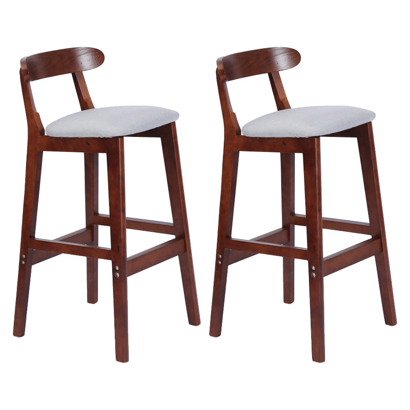 Modern Armless Counter Stool Wood Household Bar Stool with Pedal and Cushion