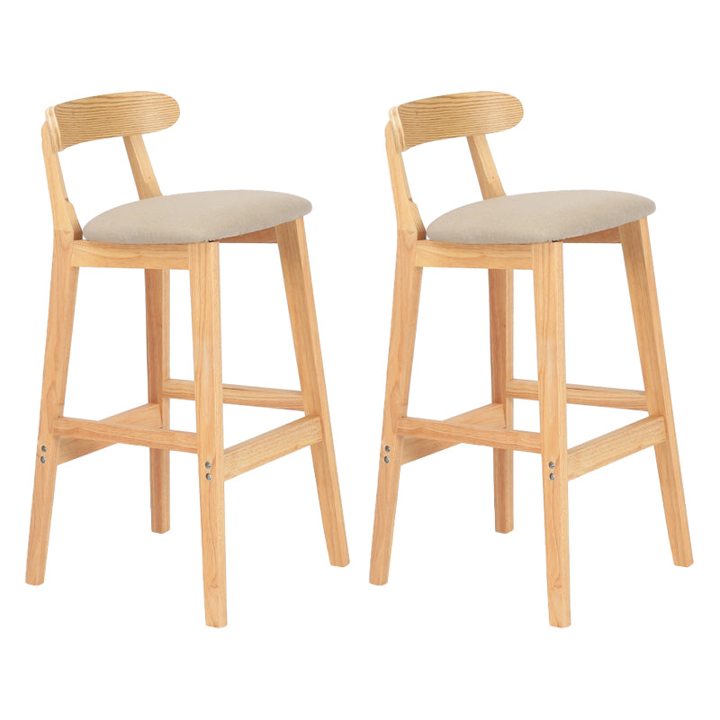 Modern Armless Counter Stool Wood Household Bar Stool with Pedal and Cushion