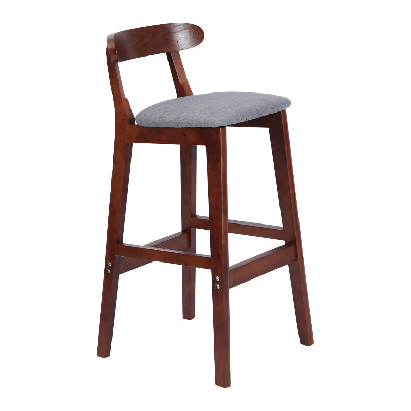 Modern Armless Counter Stool Wood Household Bar Stool with Pedal and Cushion