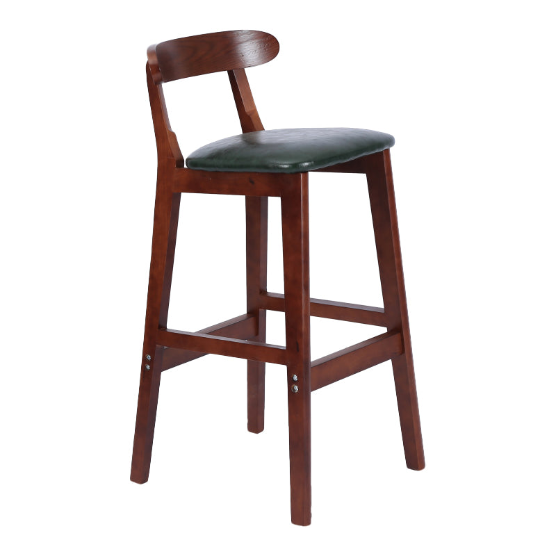 Modern Armless Counter Stool Wood Household Bar Stool with Pedal and Cushion