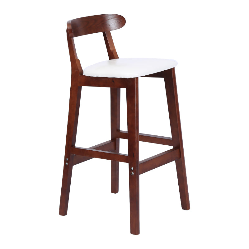 Modern Armless Counter Stool Wood Household Bar Stool with Pedal and Cushion