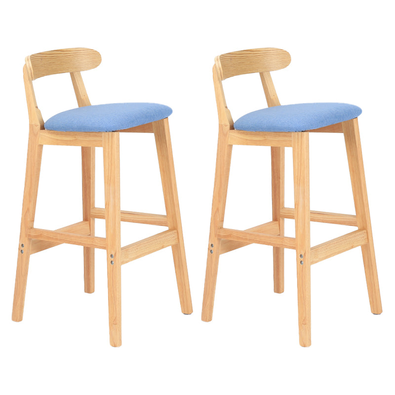 Modern Armless Counter Stool Wood Household Bar Stool with Pedal and Cushion