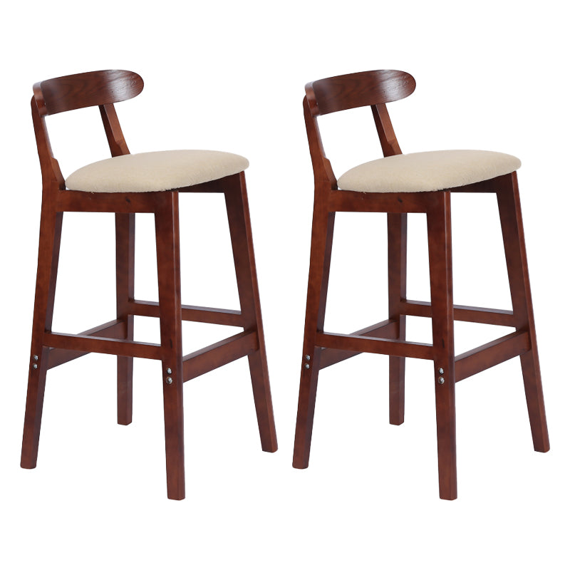 Modern Armless Counter Stool Wood Household Bar Stool with Pedal and Cushion