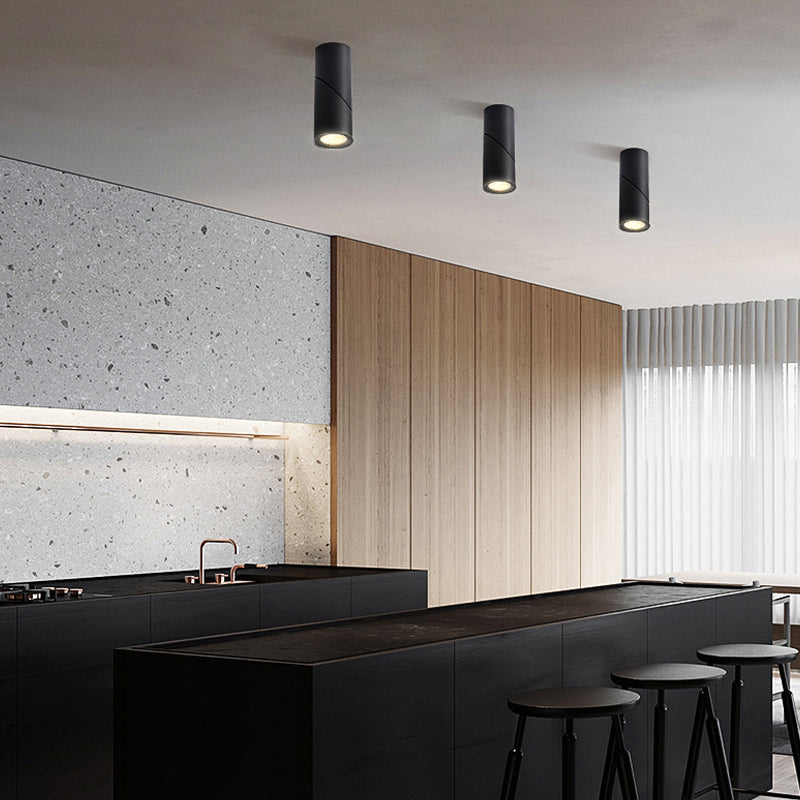 Plafonnier LED concis moderne en aluminium 1 lumière encastré pour magasin de vêtements