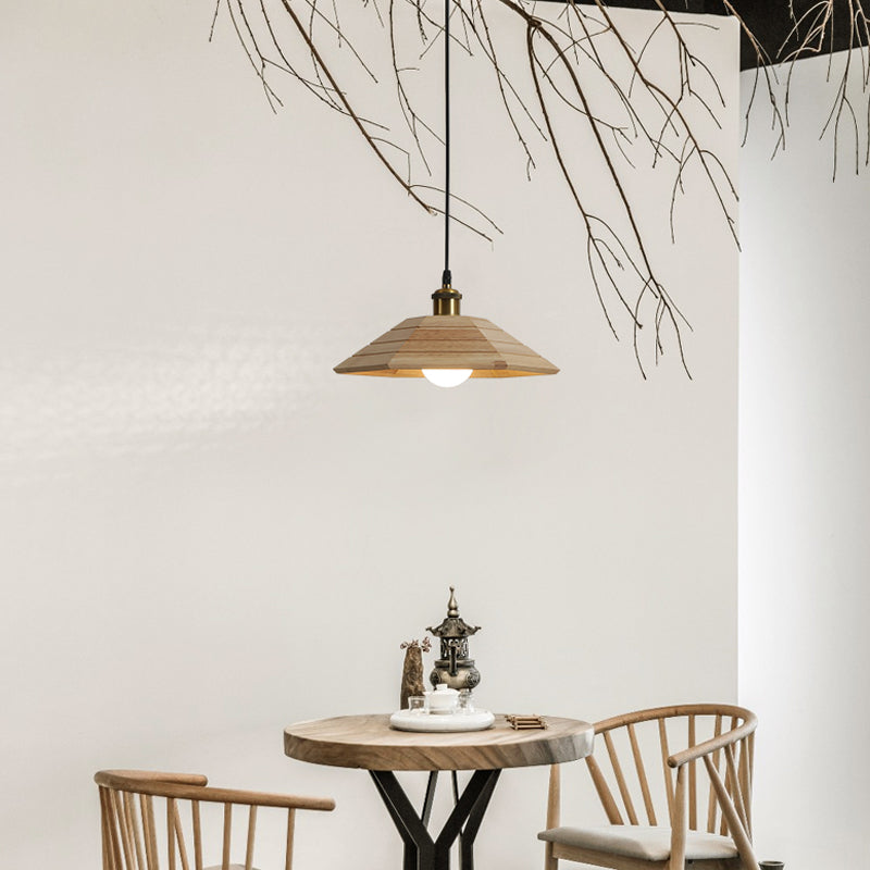 Forme de couverture de pot de bois Lumières suspendues modernes 1-Light Hanging Mount Fixture
