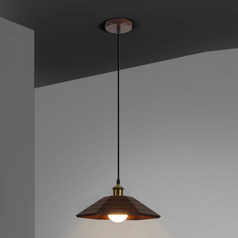 Forme de couverture de pot de bois Lumières suspendues modernes 1-Light Hanging Mount Fixture