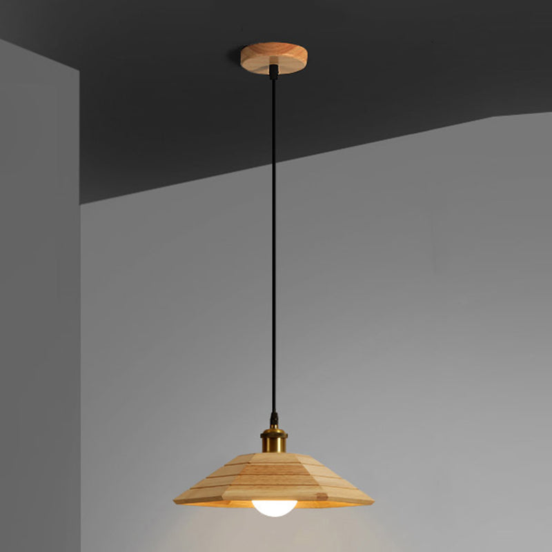Forme de couverture de pot de bois Lumières suspendues modernes 1-Light Hanging Mount Fixture