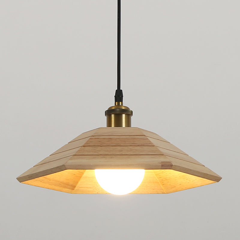 Forme de couverture de pot de bois Lumières suspendues modernes 1-Light Hanging Mount Fixture